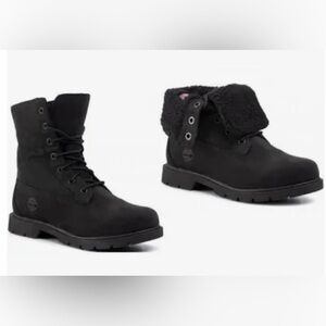 Timberland Women's Linden Woods Black Fold Down Winter Boots A1QST